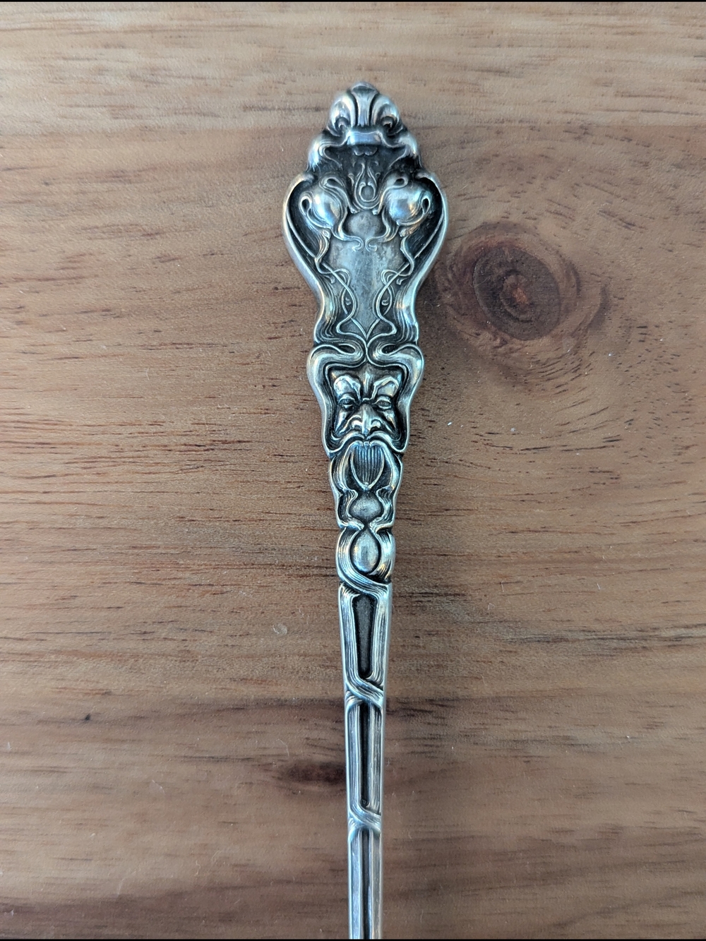 Art Nouveau Sterling Silver Unger Brothers "Douvaine" Butter Pick Spear Antique